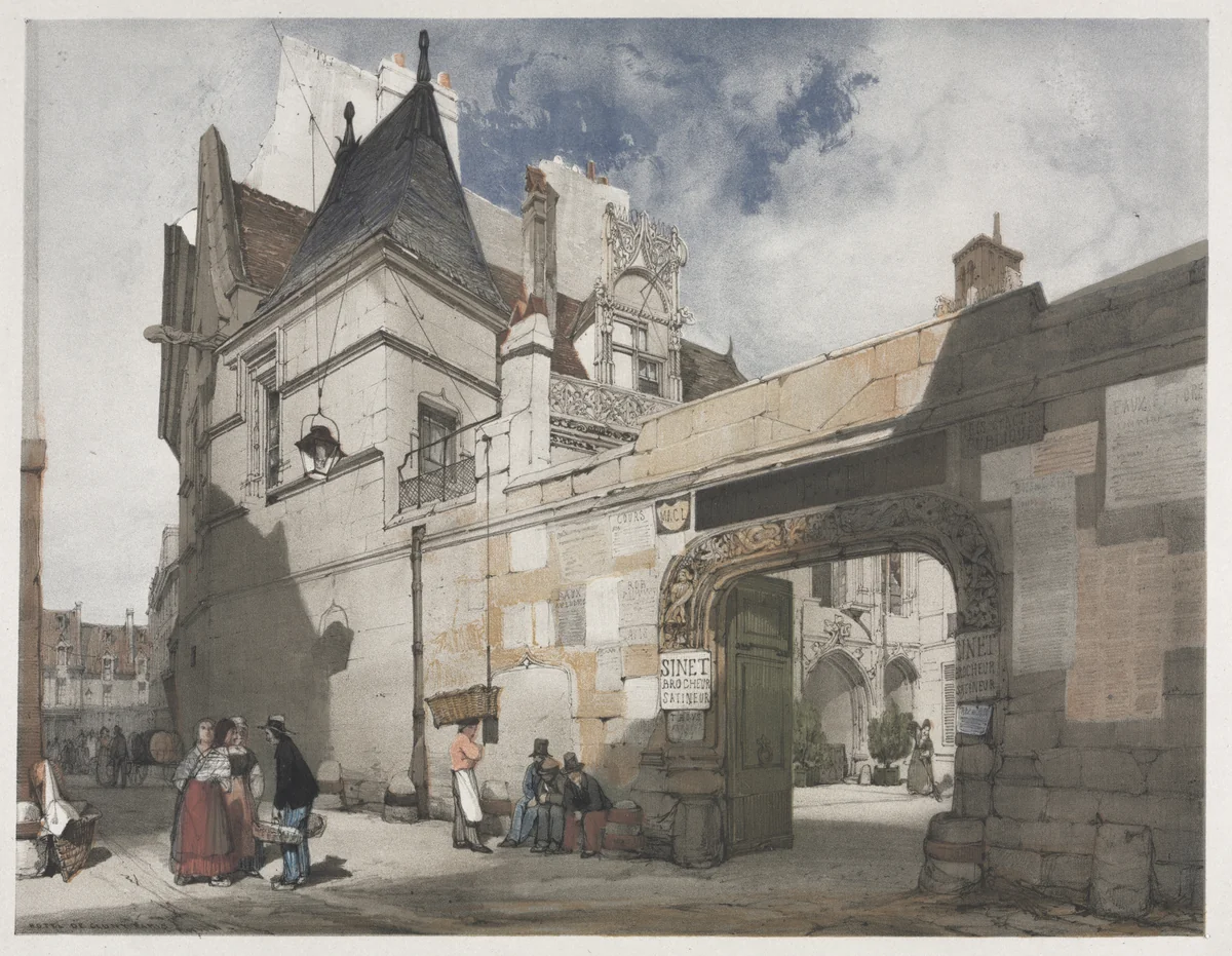 Picturesque Architecture in Paris, Ghent, Antwerp, Rouen: Hôtel de Cluny, Paris by Thomas Shotter Boys, other, 1839