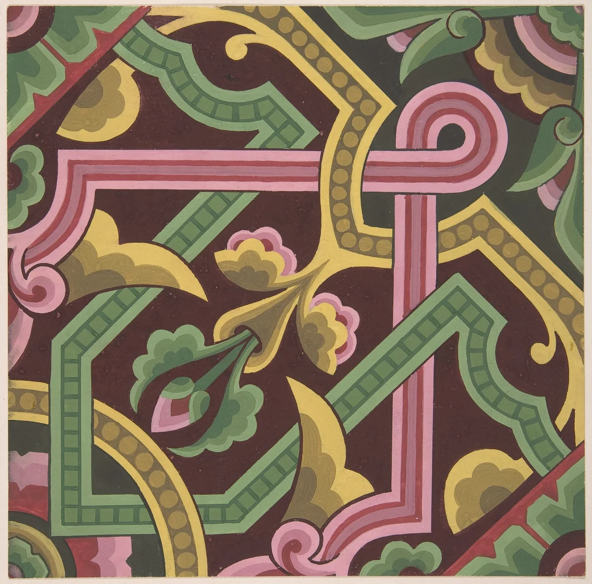 Design drawing by Christopher Dresser, drawing, 1878-1888