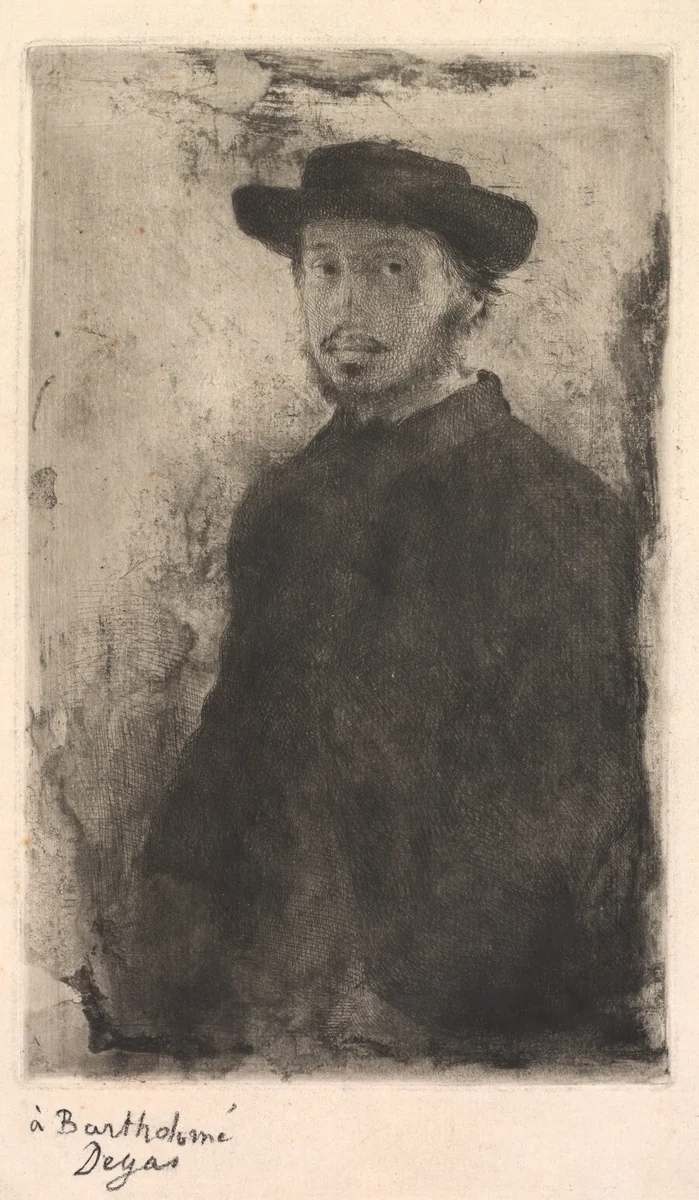 Self-Portrait by Edgar Degas, print, 1857
