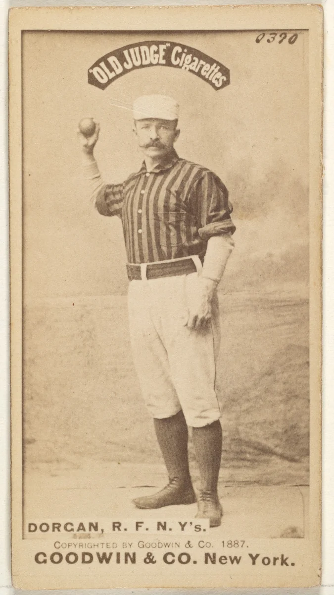 Michael Cornelius Dorgan, Right Field, New York, from the Old Judge series (N172) for Old Judge Cigarettes by Goodwin & Company, photograph, 1887
