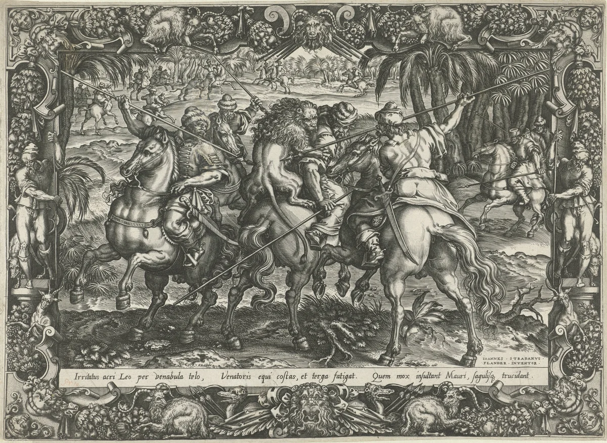 Leeuwenjacht by Unknown, print, 1570