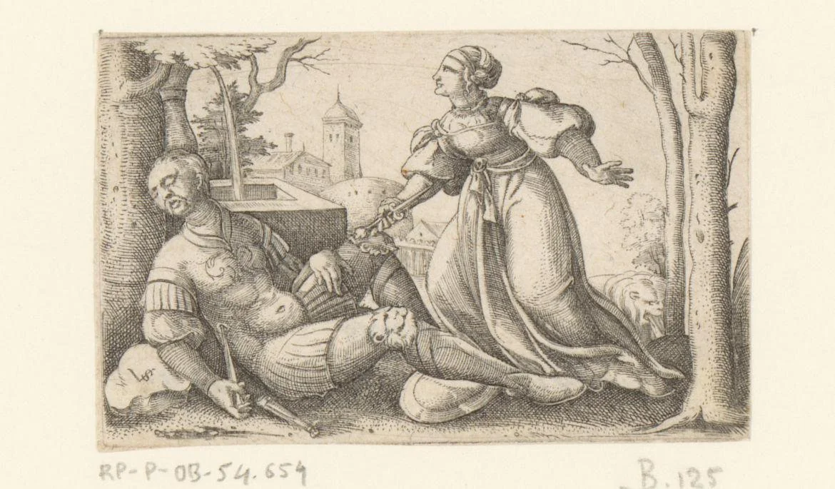 Pyramus en Thisbe by Unknown, print, 1524-1562