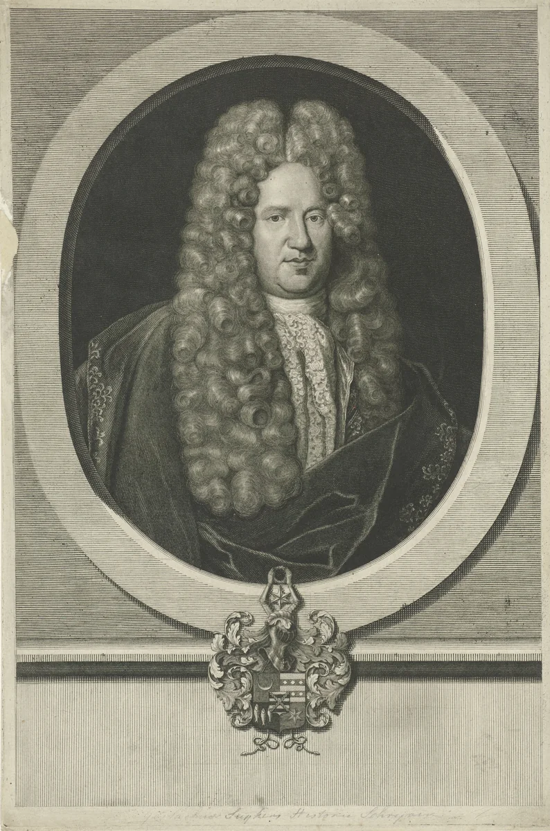 Portret van Geerlof Suikers by Pieter van Gunst, print, 1717-1731