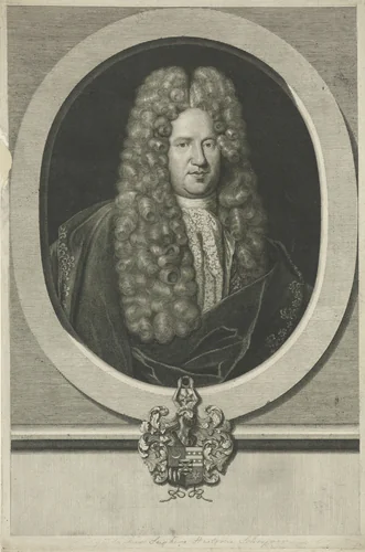 Portret van Geerlof Suikers by Pieter van Gunst, print, 1717-1731