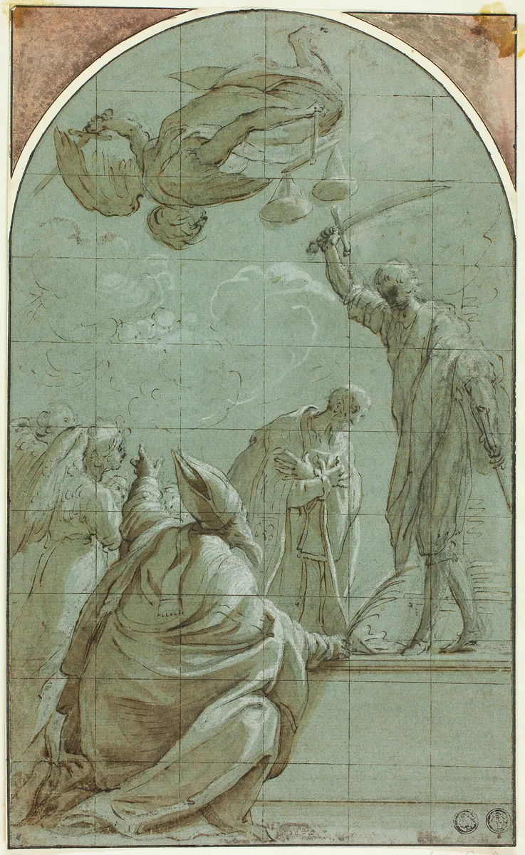 Martyrdom of a Saint Interrupted by Justice by Charles Joseph Natoire, drawing, 1700-1799