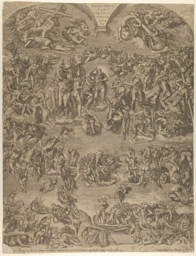 The Last Judgment from the Sistine Chapel by Giulio Bonasone, print, 1546-1550