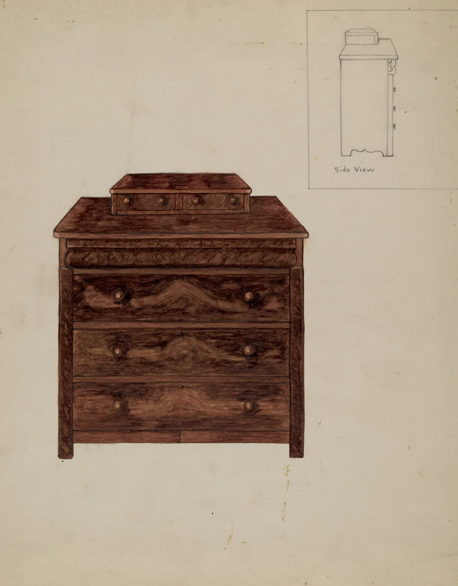 Old Dresser by Mary E. Humes, index of american design, 1936