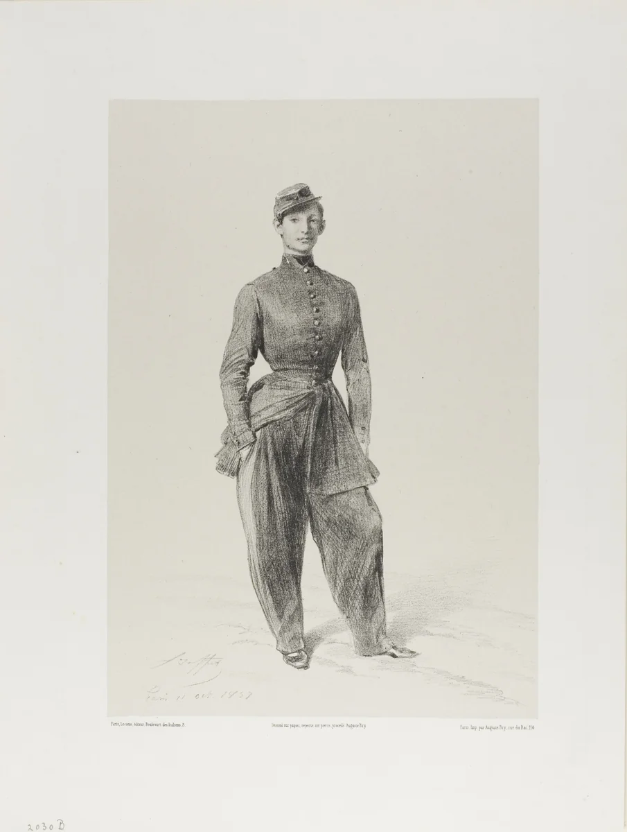 Portrait of Auguste Raffet by Denis Auguste Marie Raffet, print, 1857
