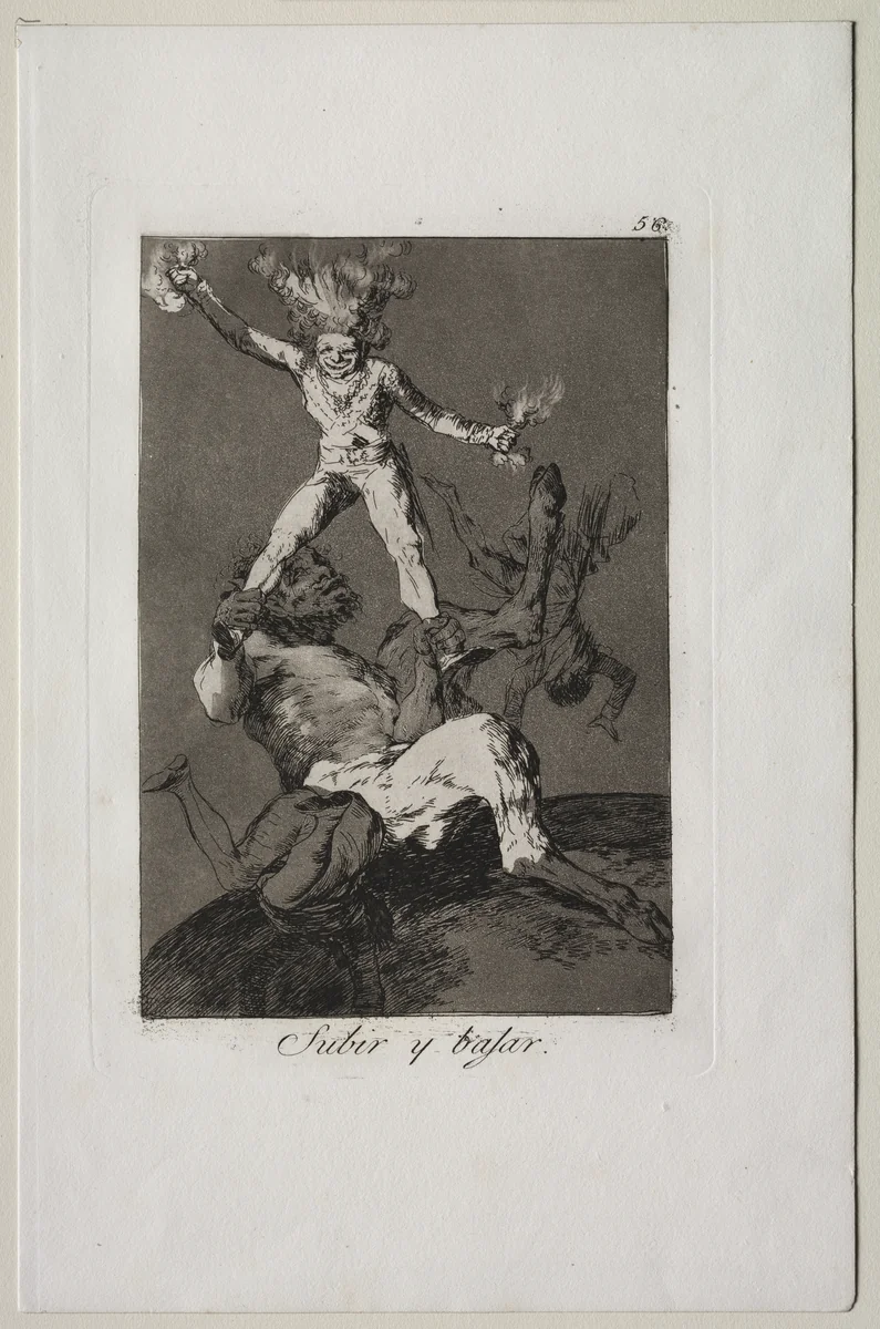 To Rise and to Fall, Plate 56 by Francisco de Goya, print, 1799