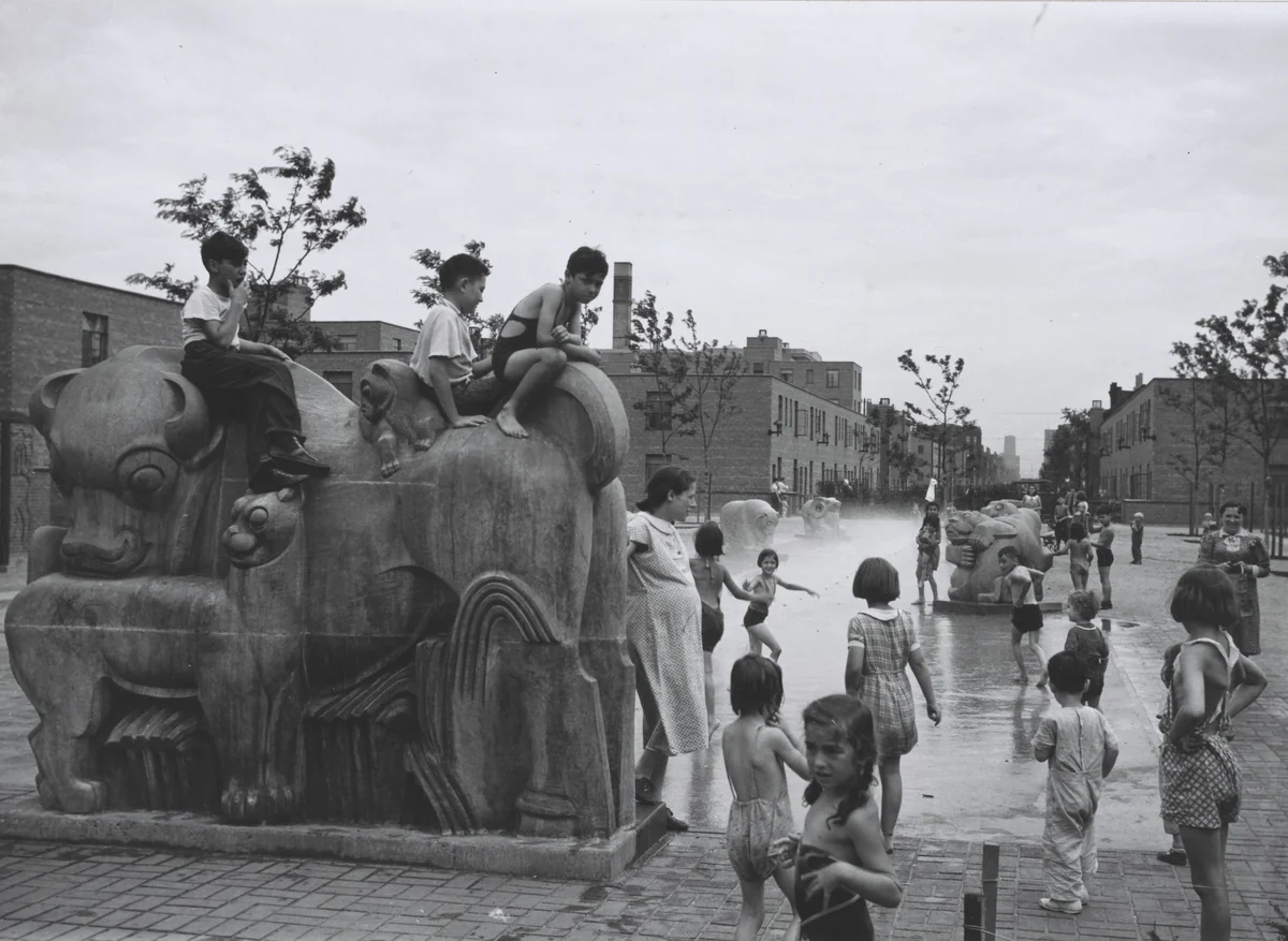 Jane Addams Housing Project, Hull House, Chicago, A Nation Provides. Jane Adams House, Chicago by Peter Sekaer, photograph, 1940