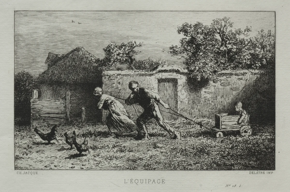 The Crew by Charles-Émile Jacque, print, 1865
