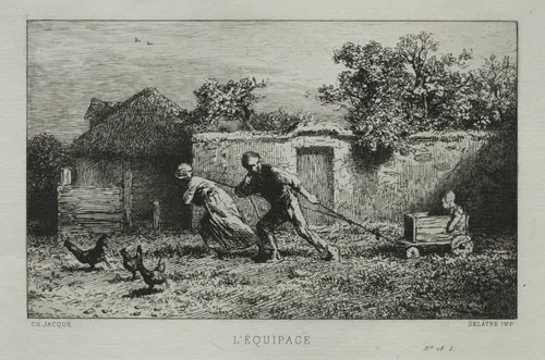 The Crew by Charles-Émile Jacque, print, 1865