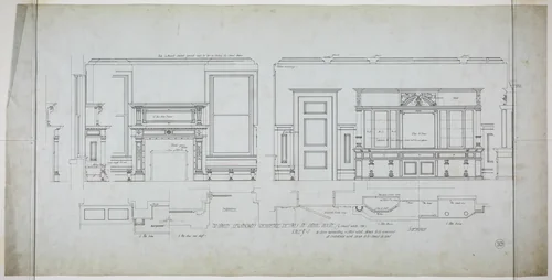 David Lewinsohn House, Chicago, Illinois, Dining Room Elevations and Details by Fritz Frederick L. Foltz, drawing, 1898