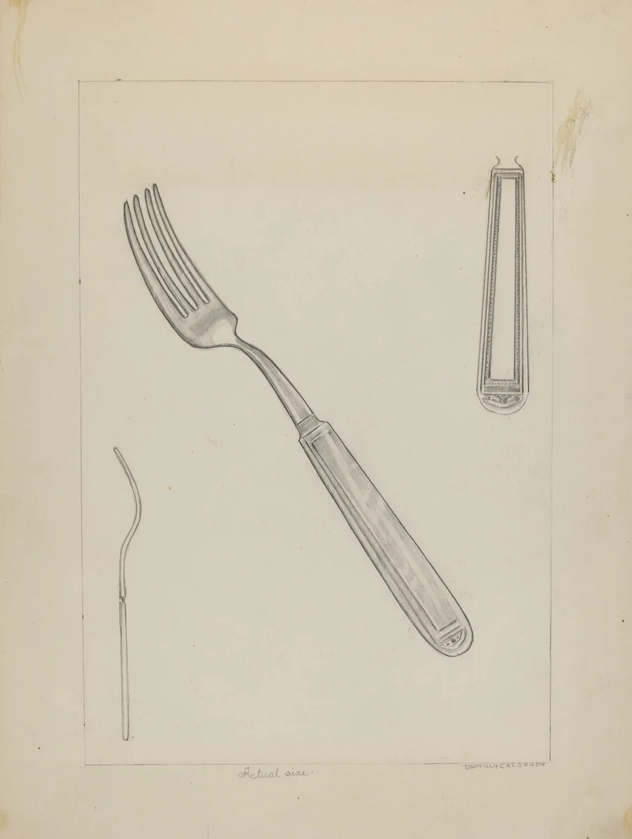 Silver Fork (Rogers Silverware) by Ludmilla Calderon, index of american design, 1936