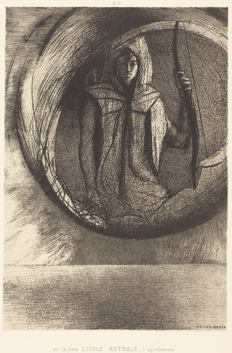 Et la-bas l'idole astrale, l'Apotheose (And beyond, the star idol, the apotheosis) by Odilon Redon, print, 1891