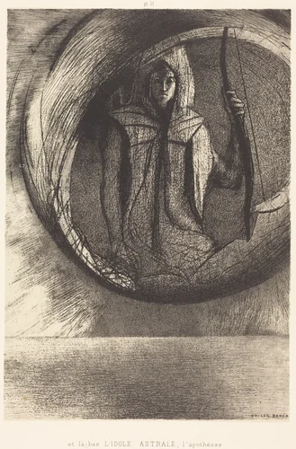 Et la-bas l'idole astrale, l'Apotheose (And beyond, the star idol, the apotheosis) by Odilon Redon, print, 1891