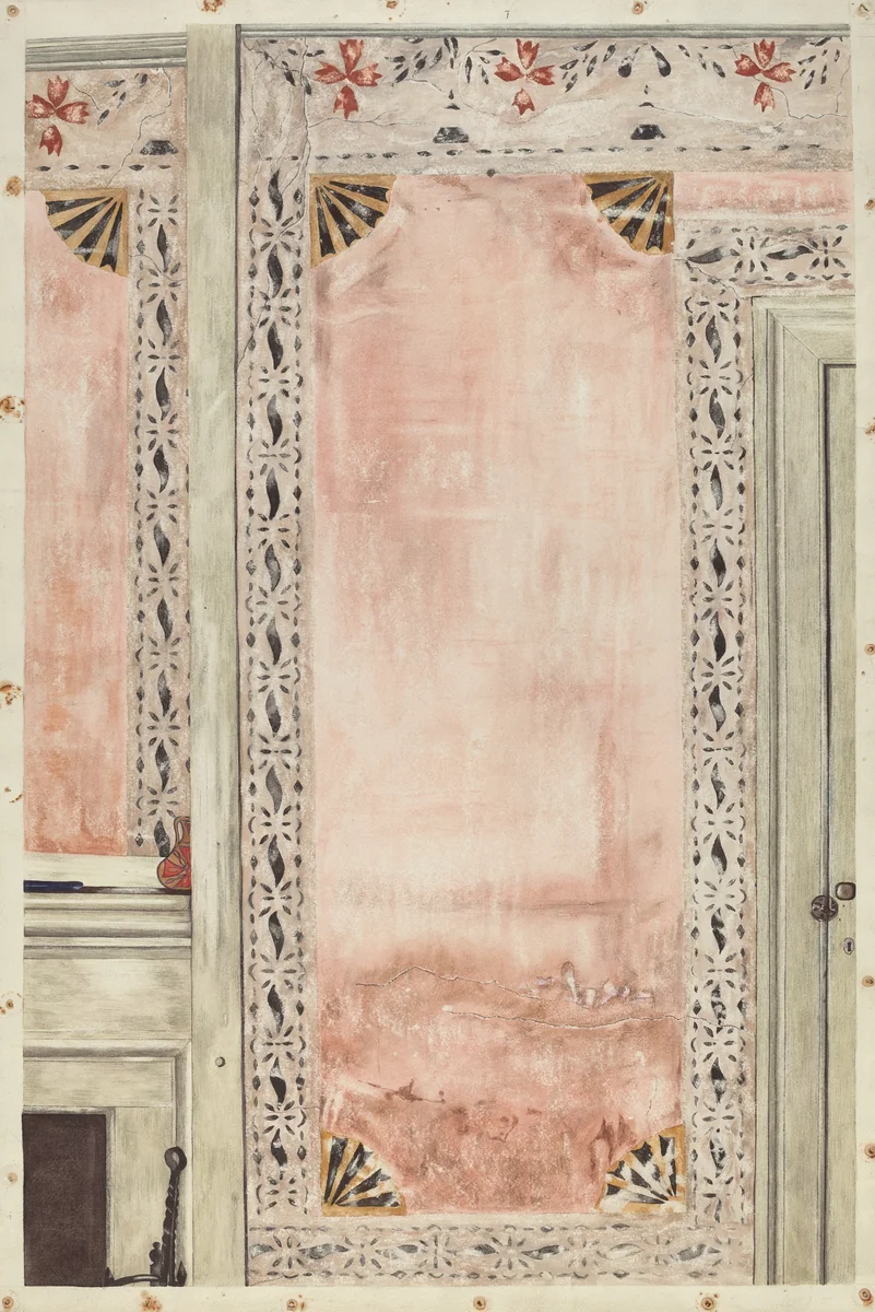 Stencilled Wall by Mildred E. Bent, index of american design, 1935-1942