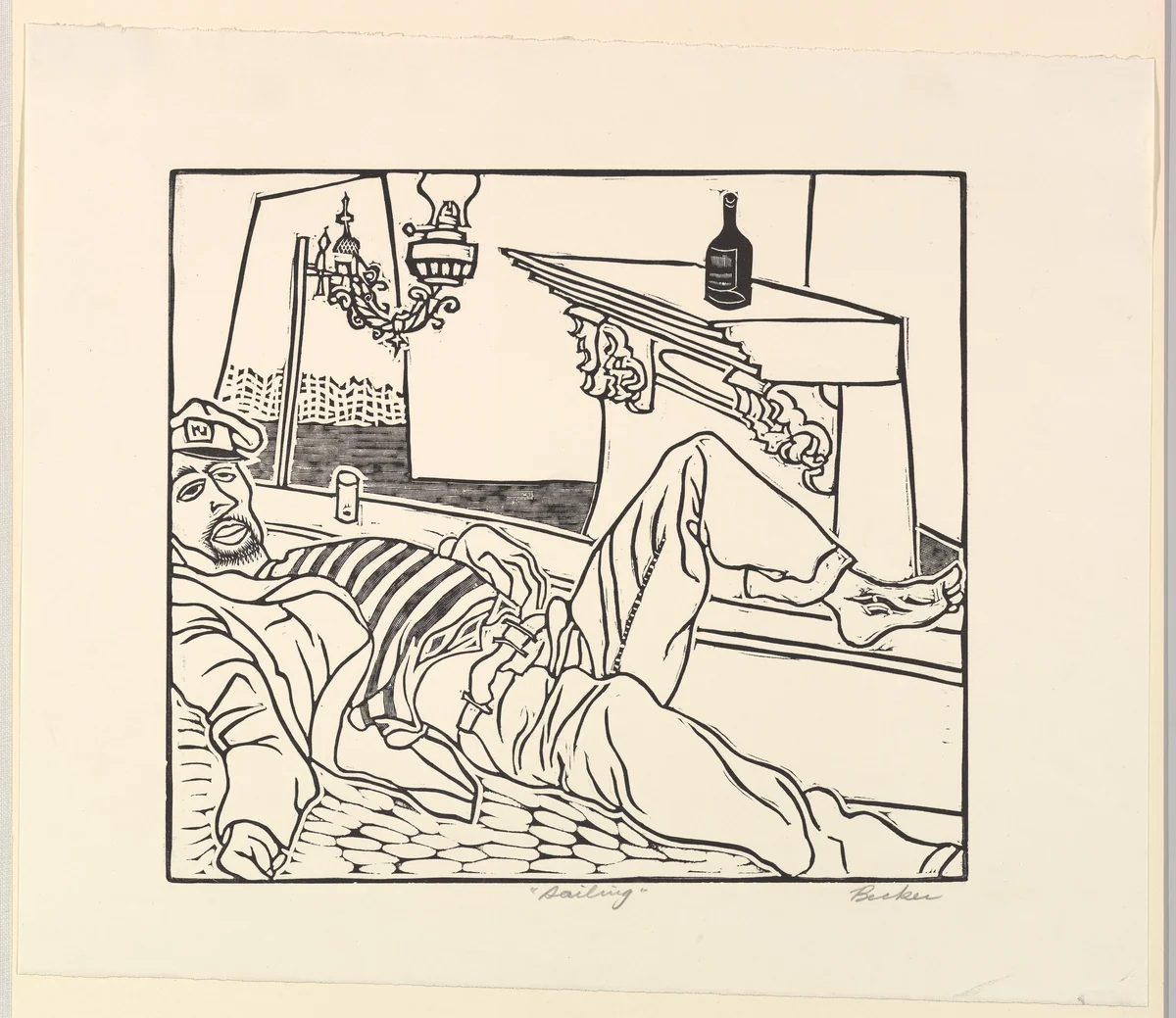 Sailing by Fred Becker, print, 1935-1940