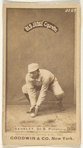 Sam Barkley, 2nd Base, Pittsburgh, from the Old Judge series (N172) for Old Judge Cigarettes by Goodwin & Company, photograph, 1887
