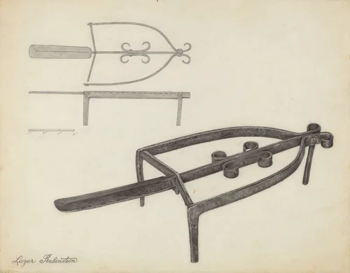 Flat Iron Holder by Lazar Rubinstein, index of american design, 1939