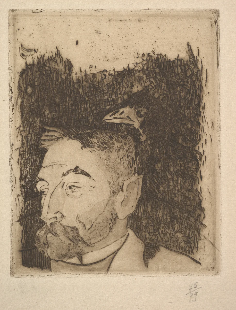 Portrait of Stéphane Mallarmé by Paul Gauguin, print, 1891