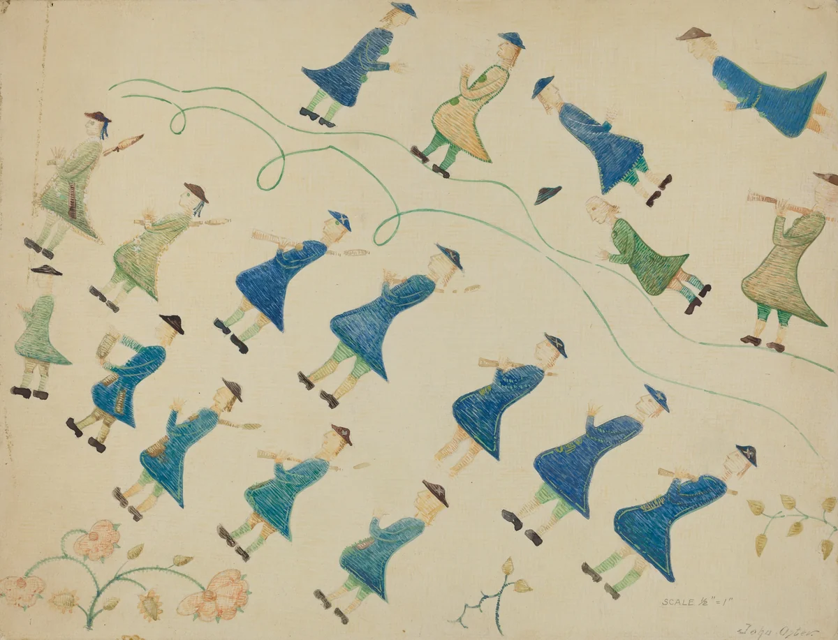 Crewel Embroidery by John Oster, index of american design, 1935-1942