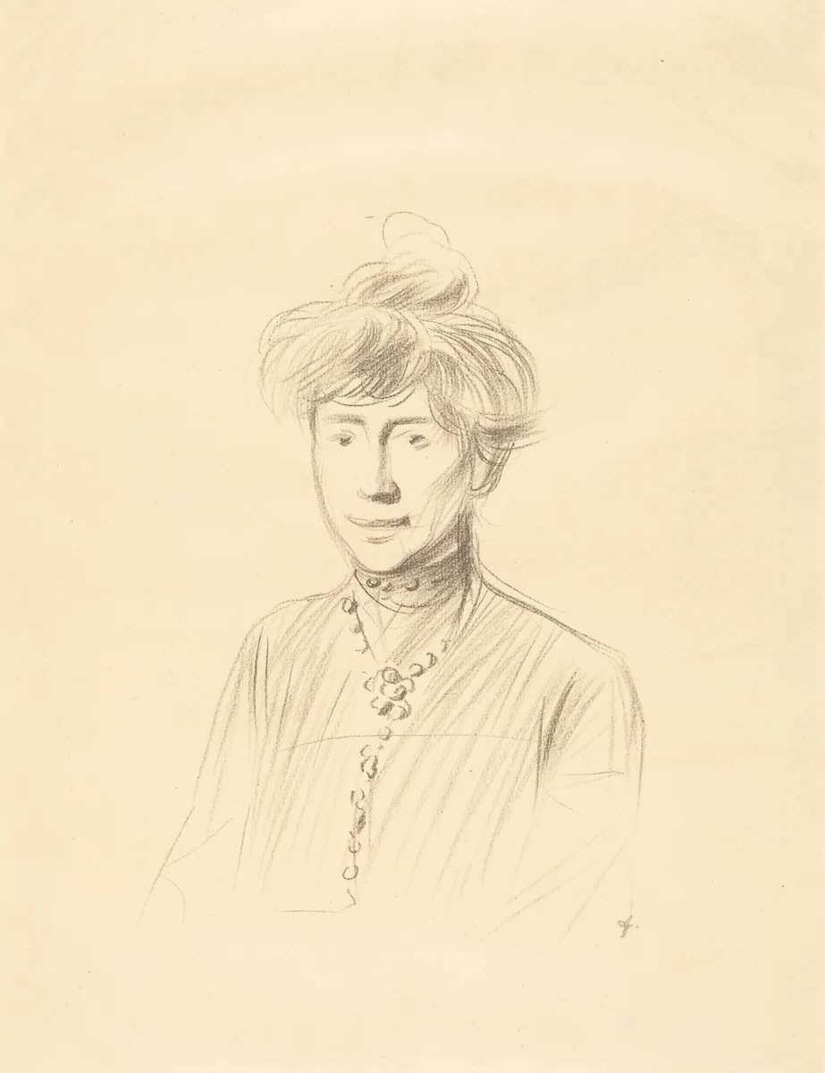 Etude de femme, en buste de face (Study of a Woman, Half-Length Facing Front) by Jean-Louis Forain, print, 1898-1908