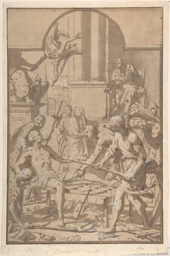 Martyrdom of Saint Lawrence by anonymous, drawing, 1600-1700