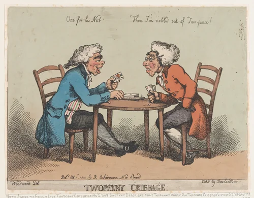 Two Penny Cribbage by Thomas Rowlandson, print, 1810