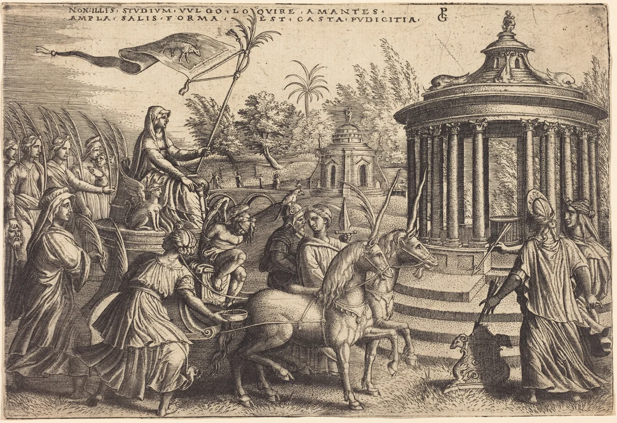 The Triumph of Chastity by Georg Pencz, print, 1534-1544