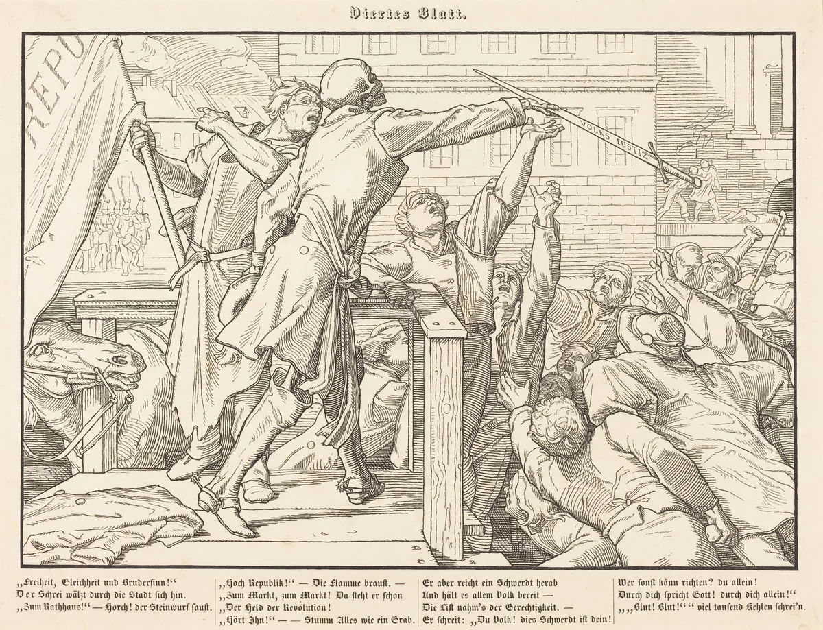 Auch ein Todtentanz IV by Alfred Rethel, print, 1849