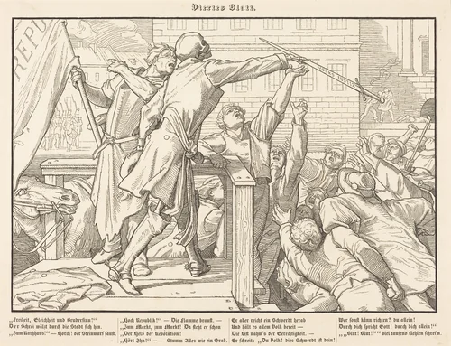 Auch ein Todtentanz IV by Alfred Rethel, print, 1849