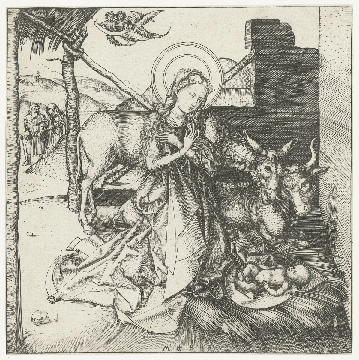 De geboorte van Christus by Unknown, print, 1470-1491