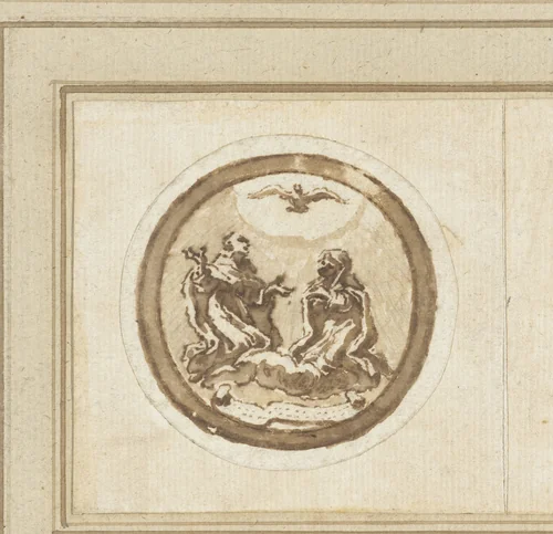 Ontwerp voor een gedenkpenning by Gian Lorenzo Bernini, drawing, 1608-1669