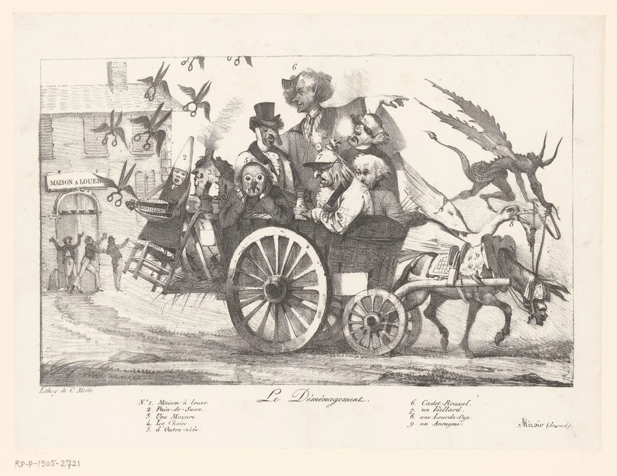 Verhuiswagen met allegorische figuren by Eugène Delacroix, other, 1822