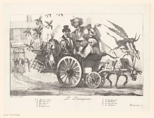 Verhuiswagen met allegorische figuren by Eugène Delacroix, other, 1822