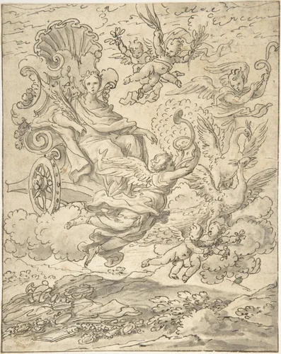 Juno by anonymous, drawing, 1700-1800