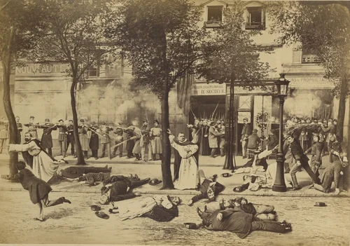 Massacre des dominicains d'Arcueil, route d'Italie no. 38, le 25 mai 1871, à 4 heures et demie by Ernest Eugène Appert, photograph, 1870-1871