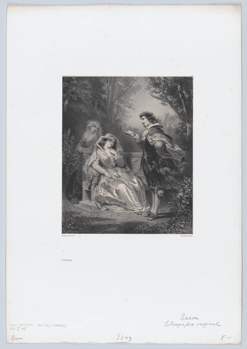 The Madrigal by Henri-Charles-Antoine Baron, print, 1850-1855