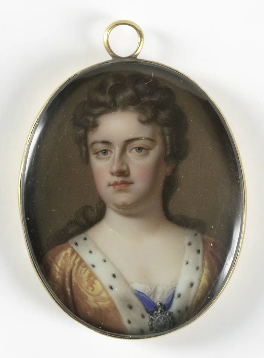 Portrait of Anne Stuart (1665-1714), queen of England. Wife of George of Denmark by Charles Boit, painting, 1703-1727