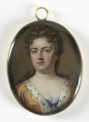 Portrait of Anne Stuart (1665-1714), queen of England. Wife of George of Denmark by Charles Boit, painting, 1703-1727
