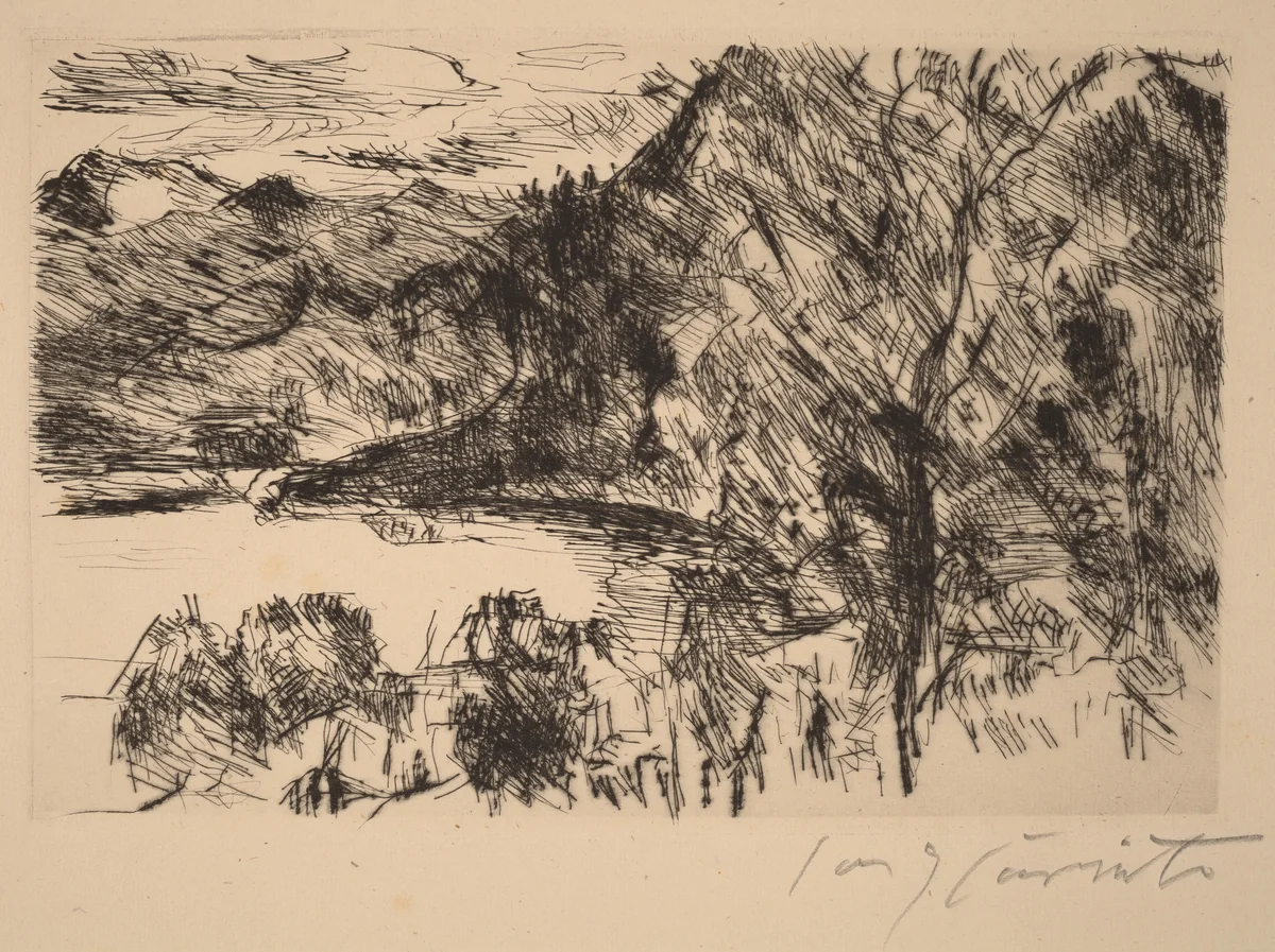 Walchensee mit Jochberg (Walchensee with Jochberg) by Lovis Corinth, print, 1923