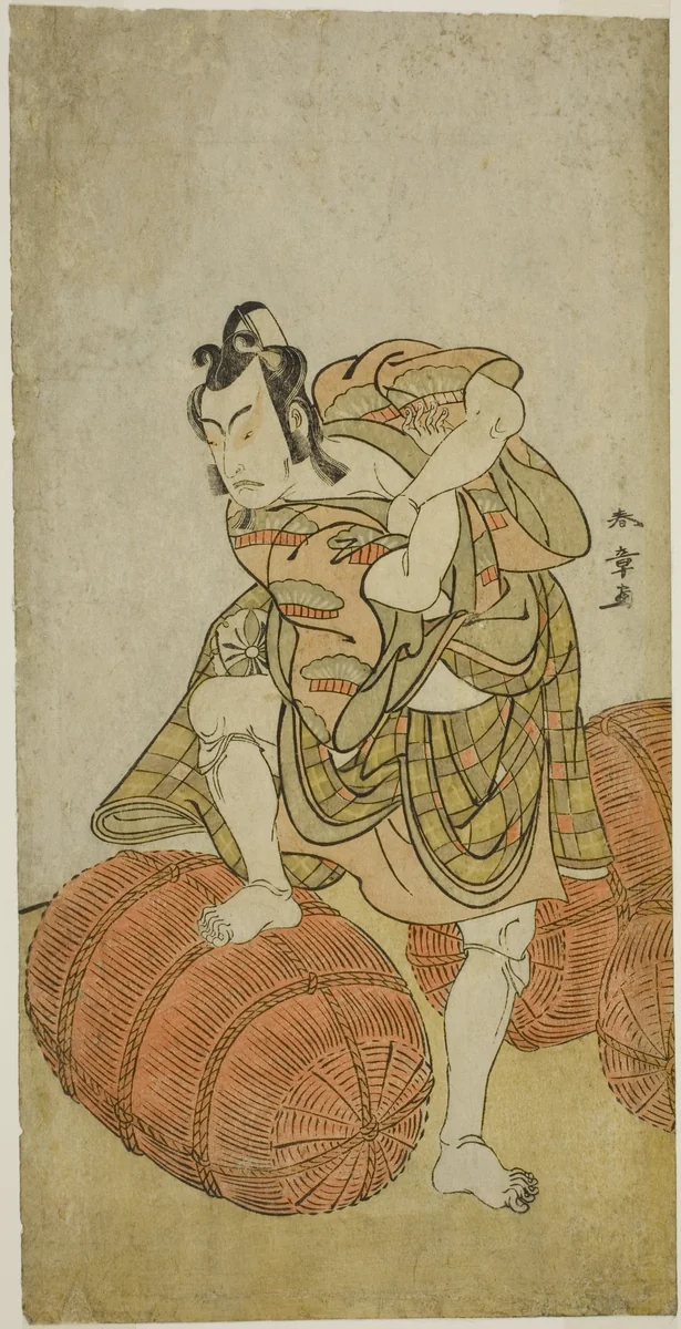 The Actor Matsumoto Koshiro IV as Matsuo-maru in the Play Sugawara Denju Tenarai Kagami, Performed at the Nakamura Theater in the Fourth Month, 1779 by Katsukawa Shunsho (勝川 春章), print, 1774-1784
