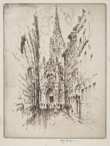 San Maclou, Rouen by Joseph Pennell, print, 1907