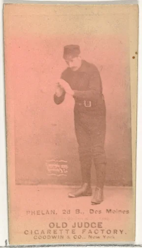 James Dickson "Dick" Phelan, 2nd Base, Des Moines Prohibitionists, from the Old Judge series (N172) for Old Judge Cigarettes by Goodwin & Company, photograph, 1888-1889