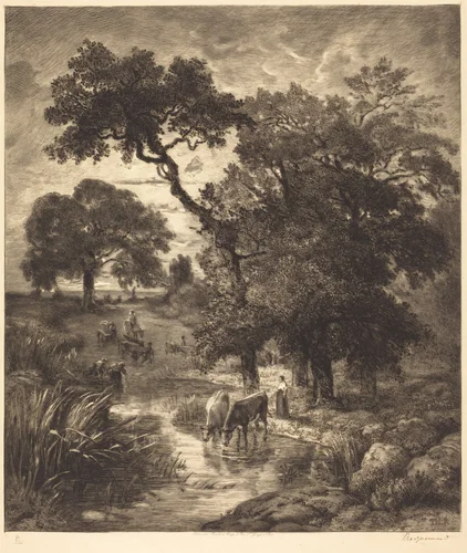 Evening by Félix Bracquemond, print, 1882