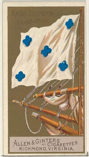 Naval Dispatch, United States, from the Naval Flags series (N17) for Allen & Ginter Cigarettes Brands by Allen & Ginter, print, 1886-1891