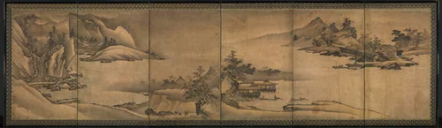 Landscape of the Four Seasons by Yi Sumun, painting, 1450-1499