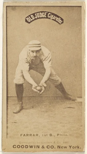 Sidney Douglas Farrar, 1st Base, Philadelphia, from the Old Judge series (N172) for Old Judge Cigarettes by Goodwin & Company, photograph, 1887