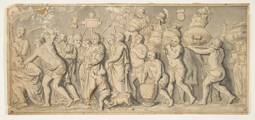 Design for a Roman Procession by anonymous, drawing, 1700-1799